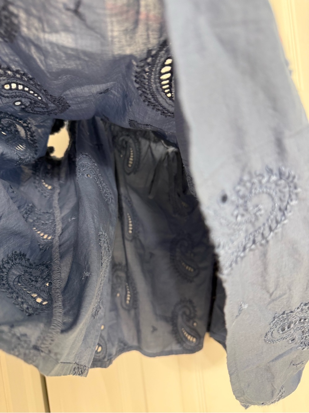 Universal Thread Blue Eyelet Ruffle Strap Tank Top - Picture 4 of 5